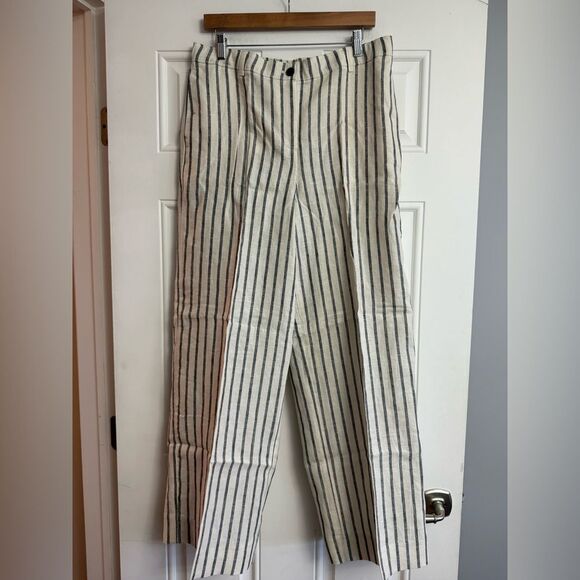 J.Crew Harbor pant in striped linen NWT Size L - Picture 3 of 10